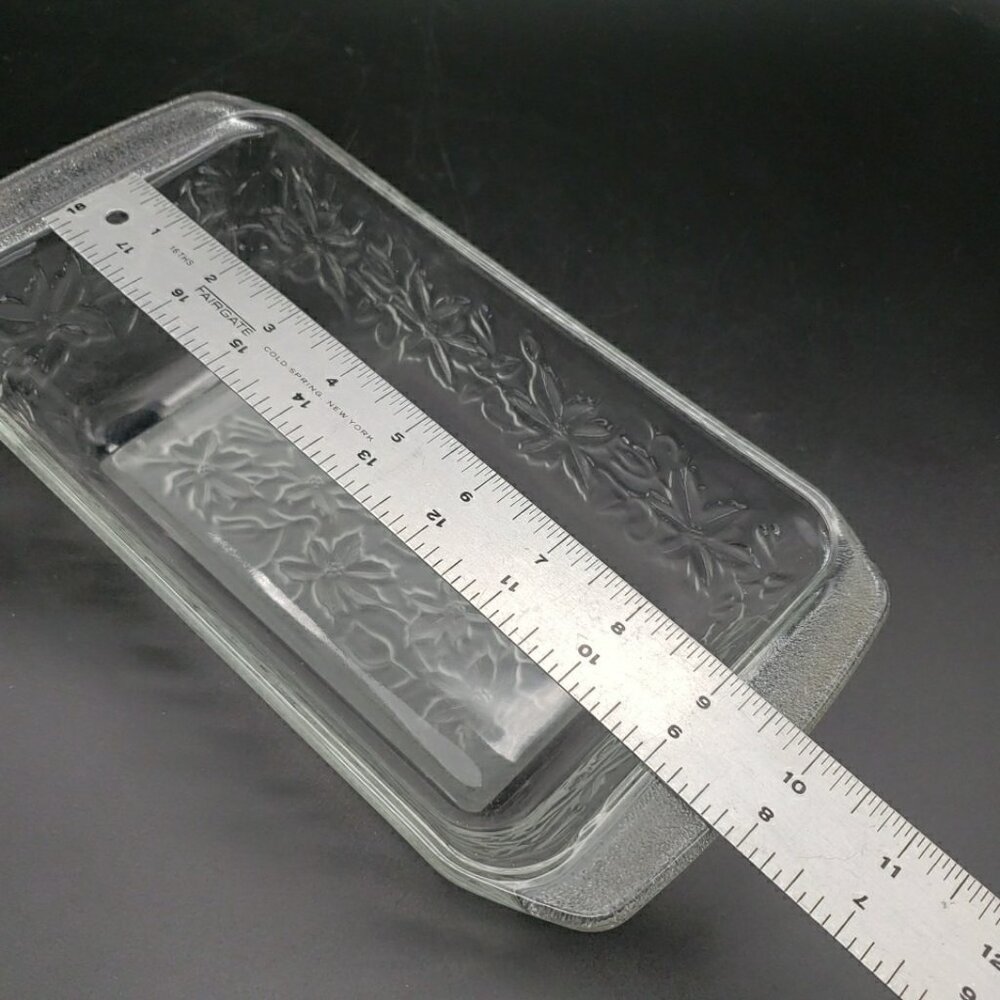 PRINCESS HOUSE Fantasia Glass Bread Loaf Pan – Embossed Floral Vintage Bakeware - Picture 7 of 8